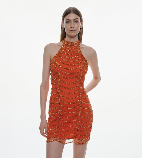 【新品未使用】maison celon high neck mini dress high neck mini dress – célon