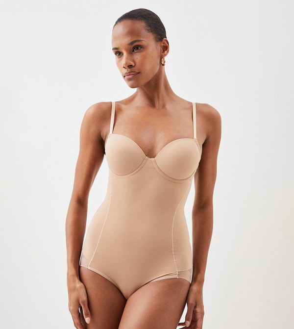 La Senza Fishnet Lace Bodysuit (92 BRL) ❤ liked on Polyvore featuring  intimates and shapewear