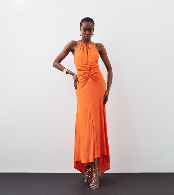 Karen millen orange maxi sales dress