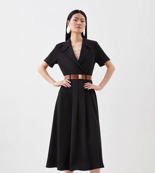 lydia millen tie belted midaxi dress