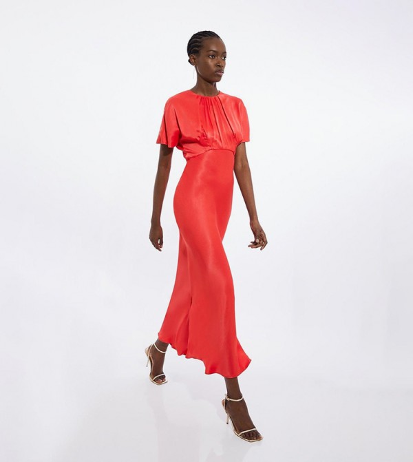 Tall Satin Woven Crepe Maxi Dress
