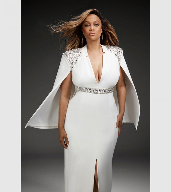 Plus size white top cape