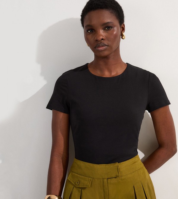 Solid Stretch Cotton T-Shirt