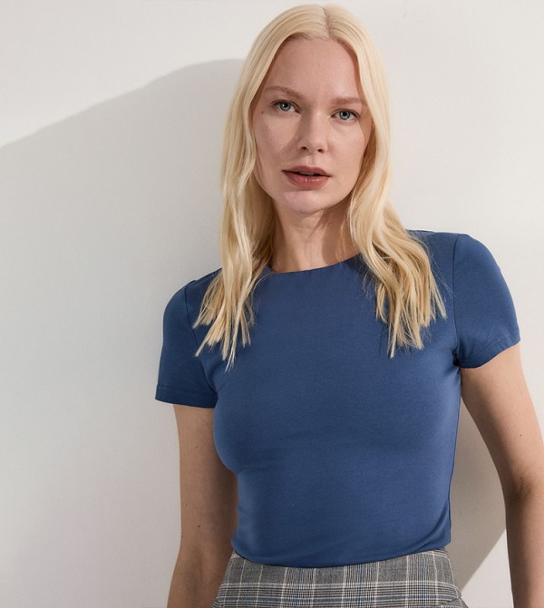 Solid Short Sleeves Top