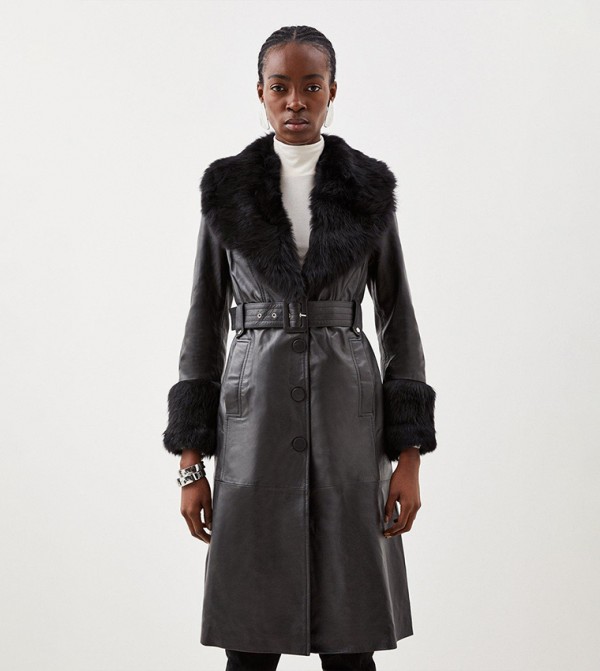 Karen millen sheepskin on sale coat