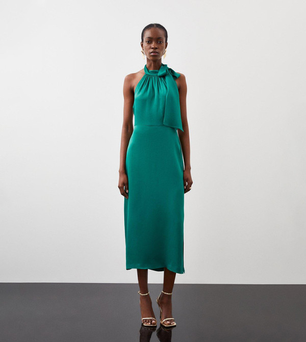 Karen Millen Tie Neck Midi Dress Myntra Ladies Dresses Tie Knot Midi Dress  SOLD OUT Reformation
