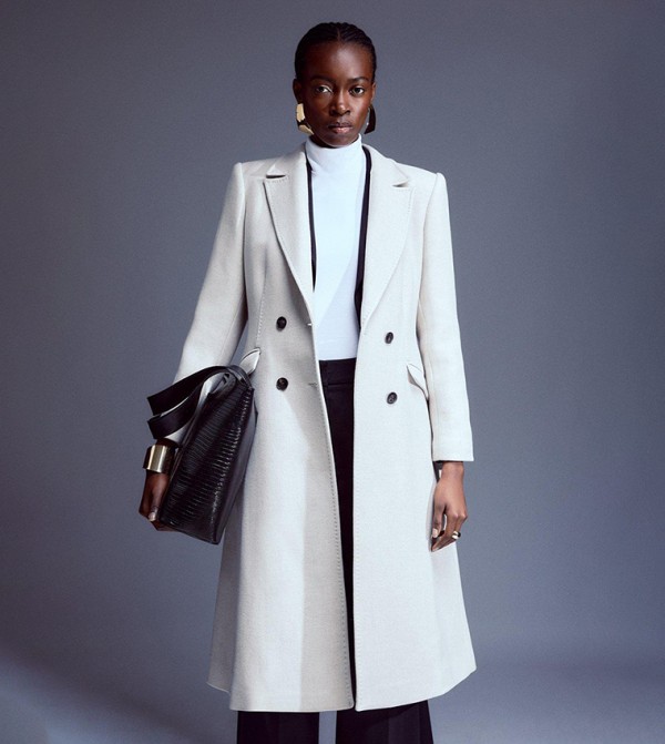 White 2025 fitted coat