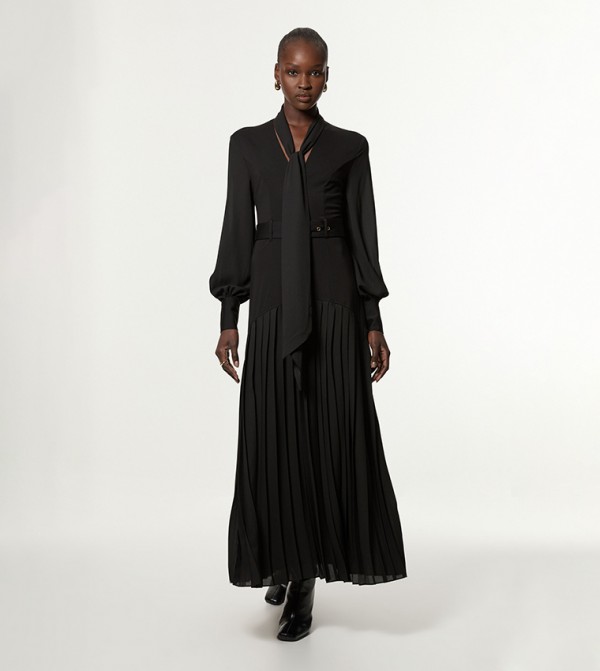 Jersey Ponte Georgette Mix Maxi Dress