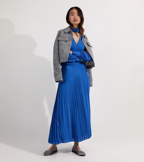 Jersey Ponte Georgette Midi Dress