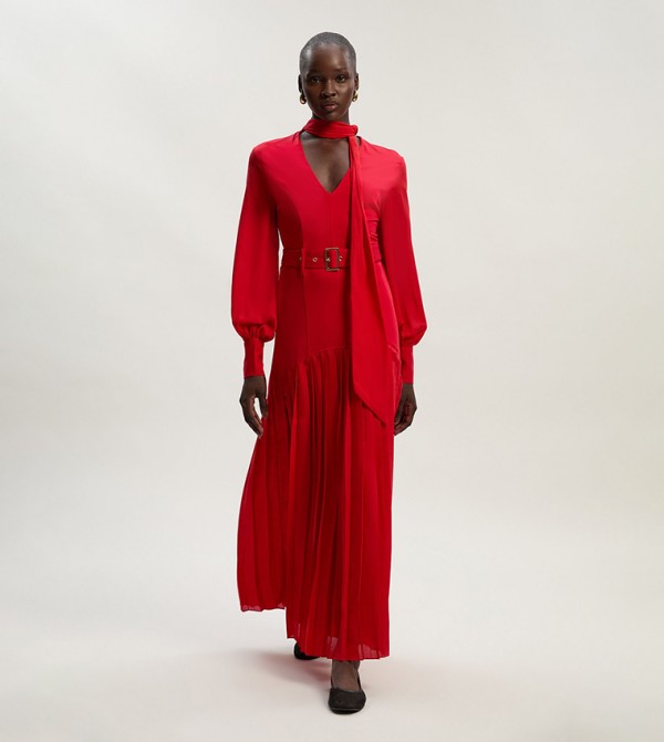 Jersey Ponte Georgette Mix Maxi Dress