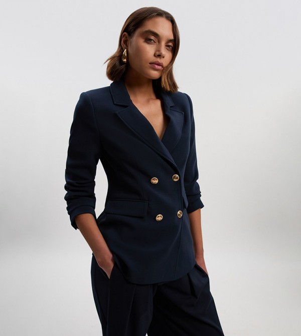 Compact Stretch Essential Doubled Breasted Blazer