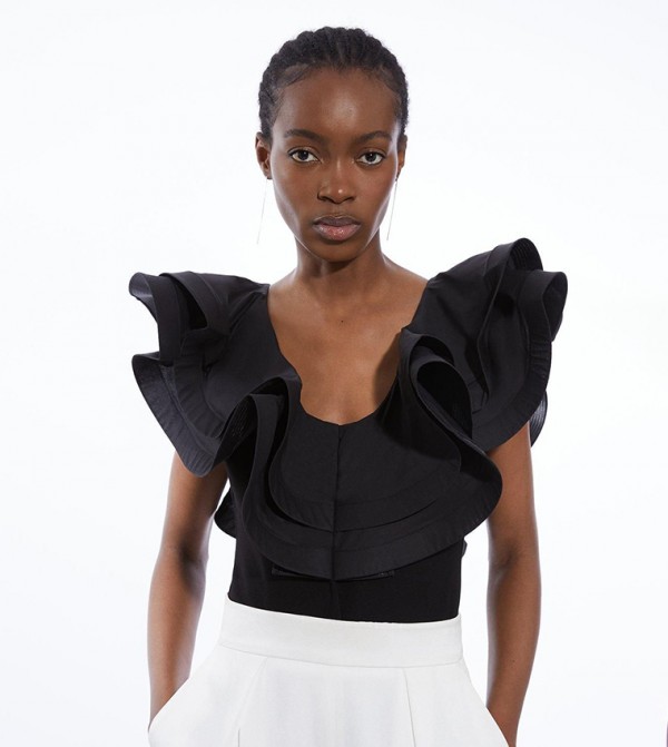 Ruffle Detail Bodysuit Top