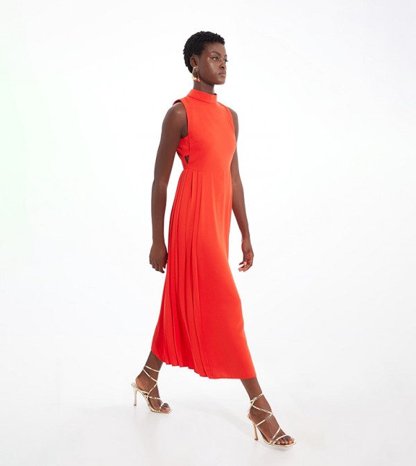 Petite Pleated Panel Midaxi Dress