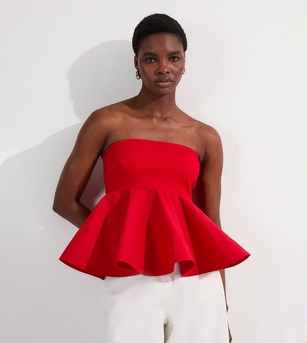 Ruffle Hem Bandeau Top
