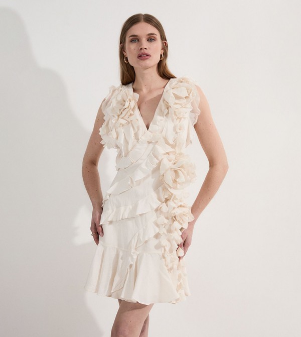 Ruffle Sleeveless Mini Dress