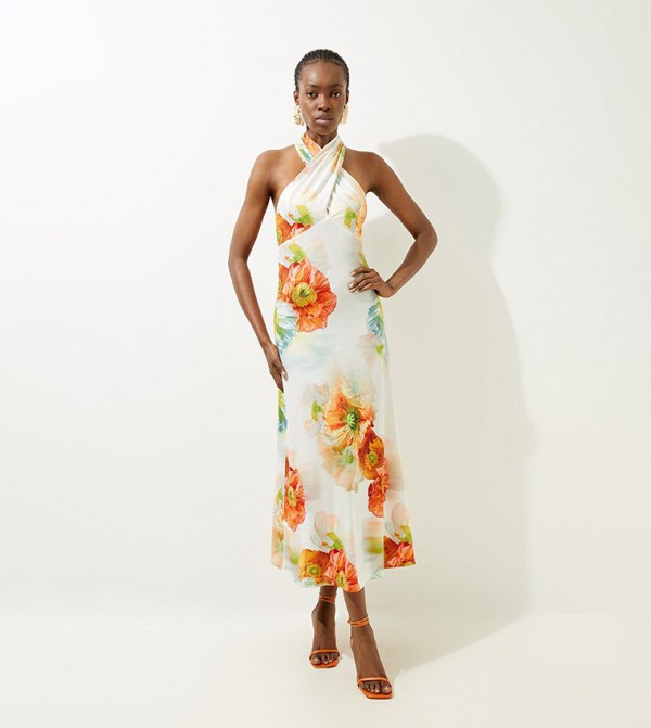 KAREN MILLEN 日本未入荷 無地 Vネック フレアドレス 光沢感 bkk19903_floral_xl.jpg