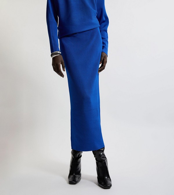 Slinky Drape Knit Column Skirt