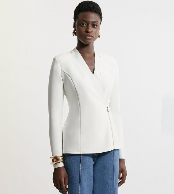 Knitted Side Zip Longline Jacket