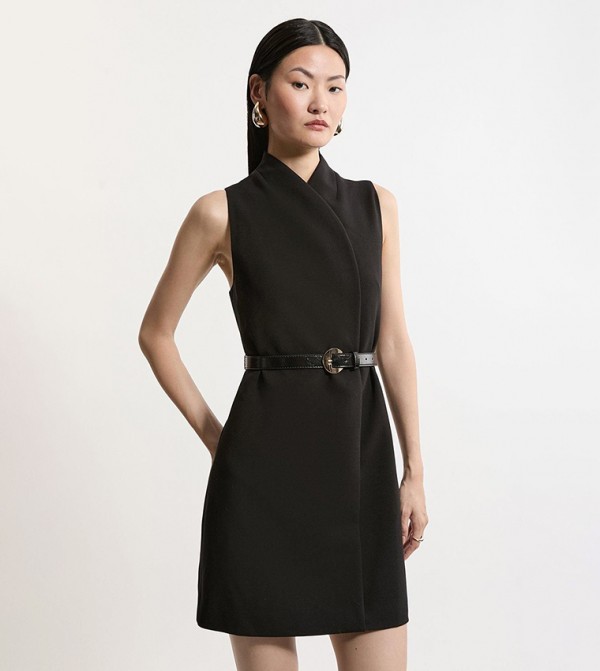 Tall Tailored Mini Wrap Dress