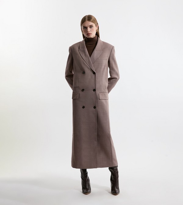 Double Breasted Long Sleeves Oversized Coat