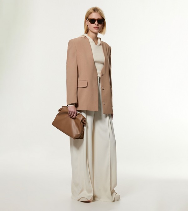 Stretch Long Sleeves Oversized Blazer