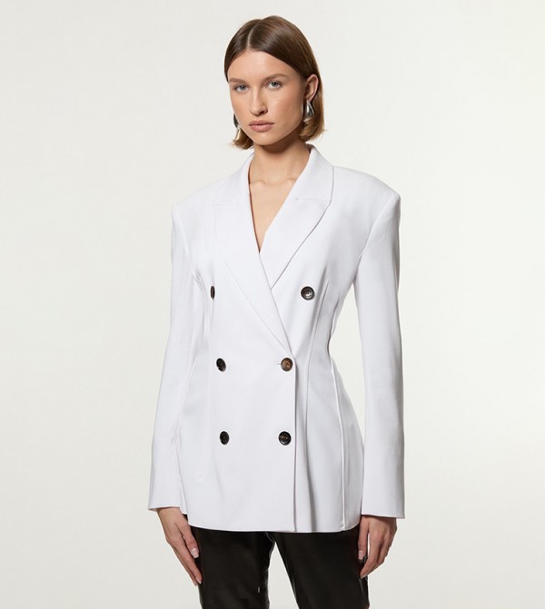 Contrast Tipped Stitch Detail Blazer