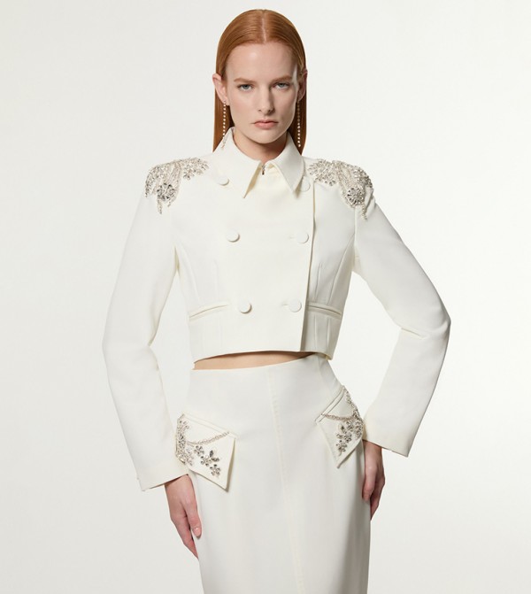 Crystal Embellished Double Breast Jacket
