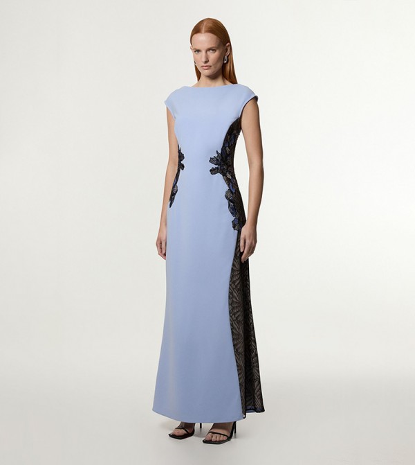 Tall Lacy Applique Sleeveless Maxi Dress