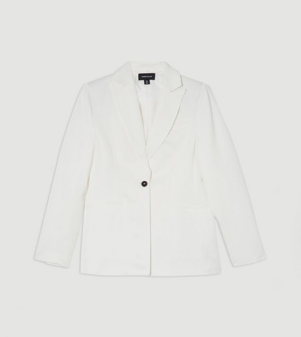 Tailored Viscose Linen Single Breasted Blazer Jacket