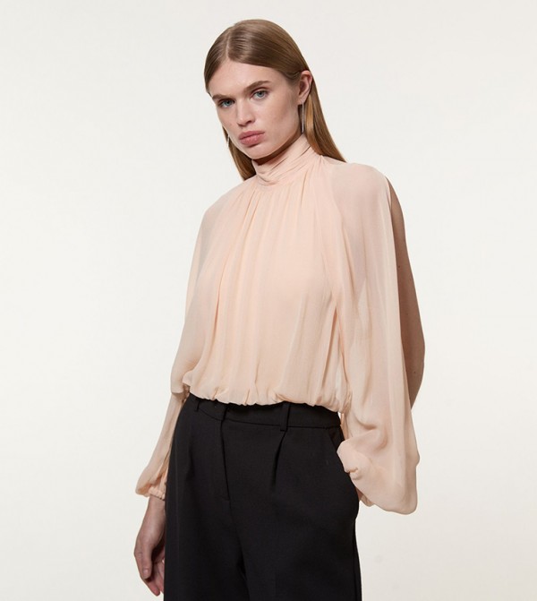 Viscose Cady Lace Insert Bodysuit Top