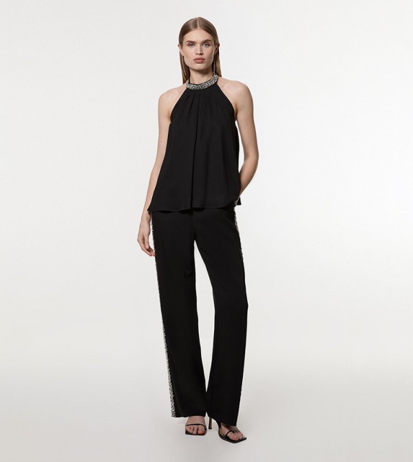 Tall Hand Embellished Cady Woven Trousers