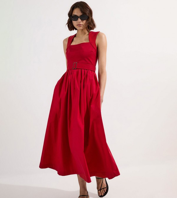 Petite Scoop Neck Jersey Cotton Mix Maxi Dress