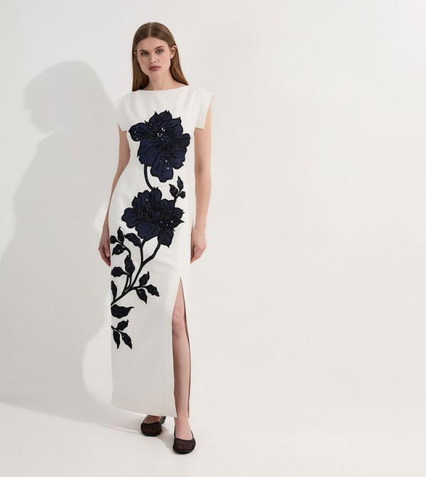 Premium Summer Embellished Applique Maxi Dress