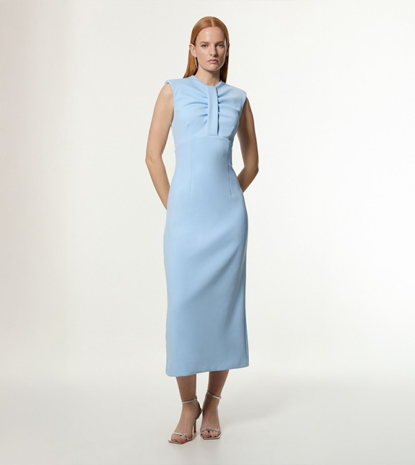 Tall Scuba Twist Detail Woven Midi Dress