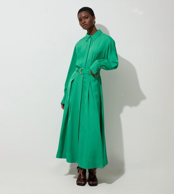Premium Viscose Linen Woven Shirt Dress
