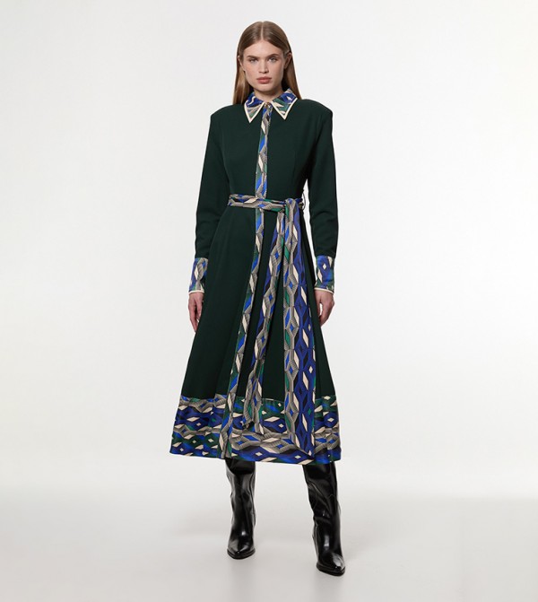 Amelia Graham Printed Twill Midi Dress