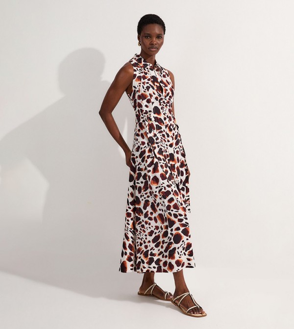 Tall Premium Viscose Linen Halter Neck Woven Midi Dress