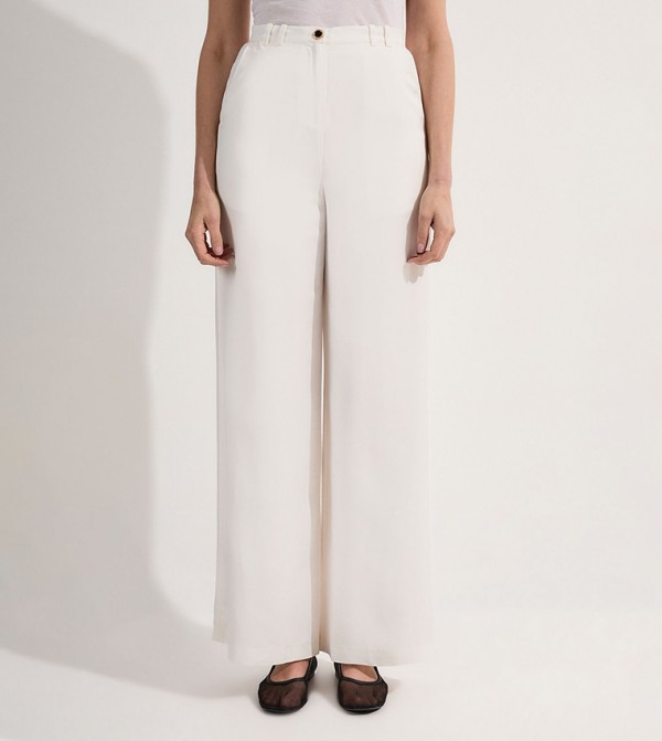Petite Premium Viscose Linen Straight Fit Trousers