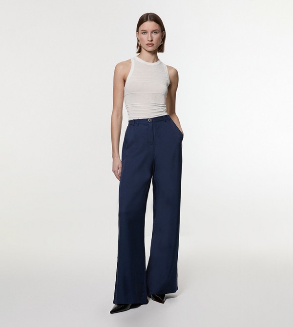 Premium Viscose Linen Woven Straight Fit Trousers