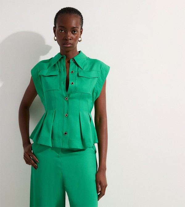 Tall Topstitch Top with Waist Seam Detail