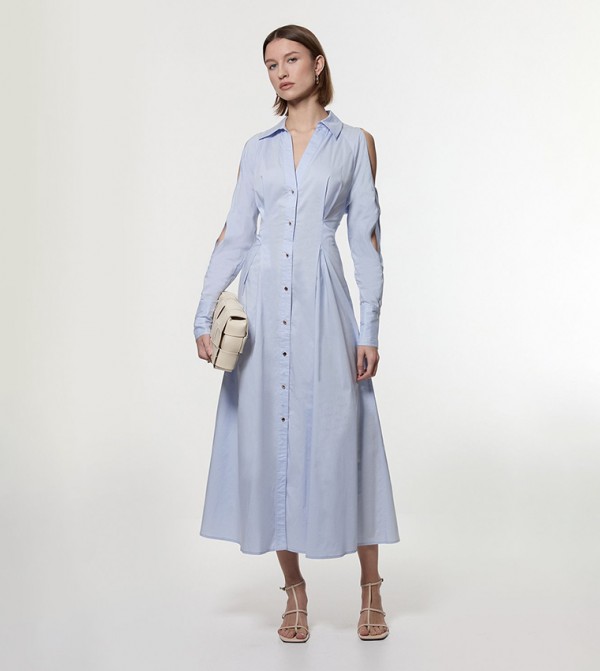 Petite Cotton Poplin Woven Shirt Dress