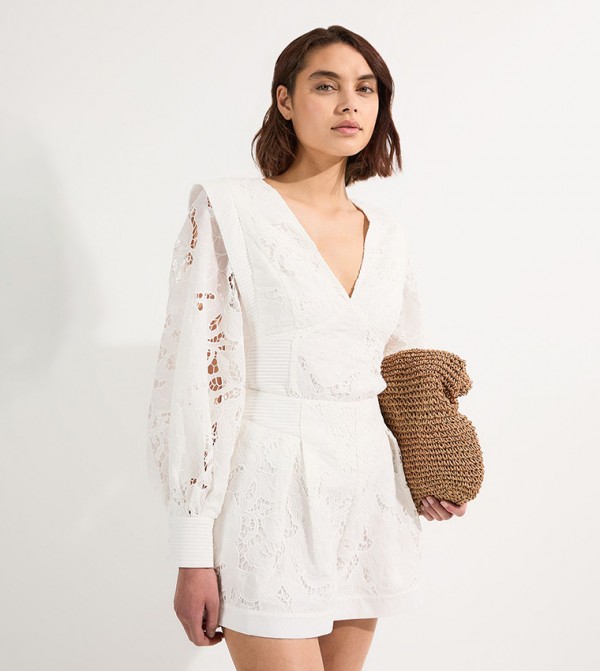 Cutwork Broderie Drama Sleeves Top