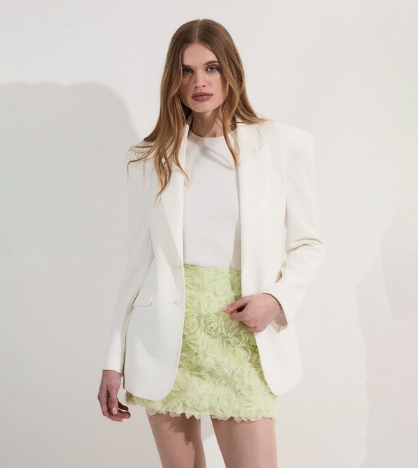 Rosette Texture Woven Mini Skirt