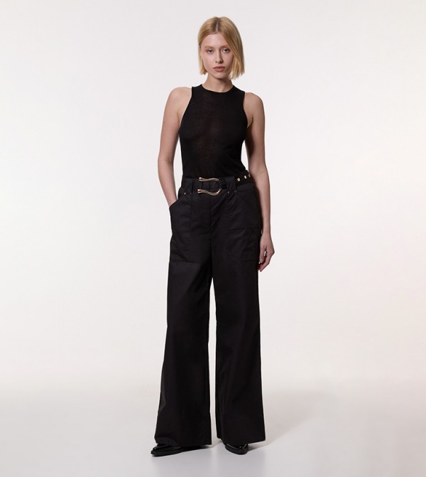 Belted Wide Leg Trousers