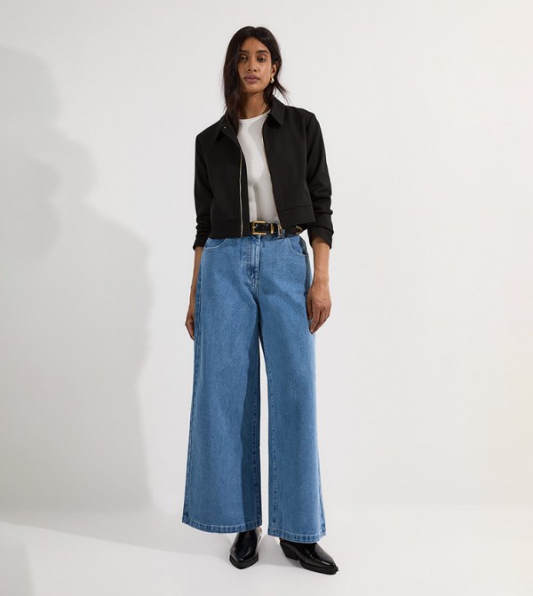 Soft Washed Wide Leg Jeans