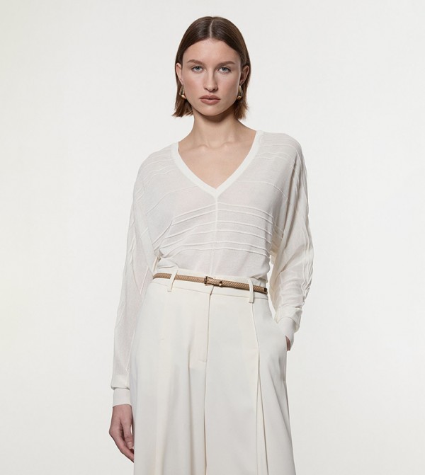 Lightweight Stitch Detail Knitted Top