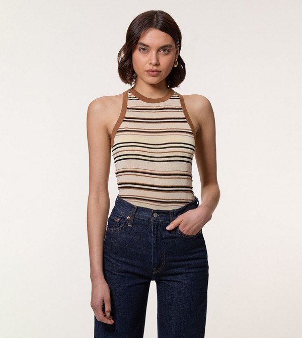 Lightweight Stitch Detail Knitted Sleeveless Top