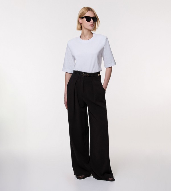 Tailored High Waist Wide Leg Trousers