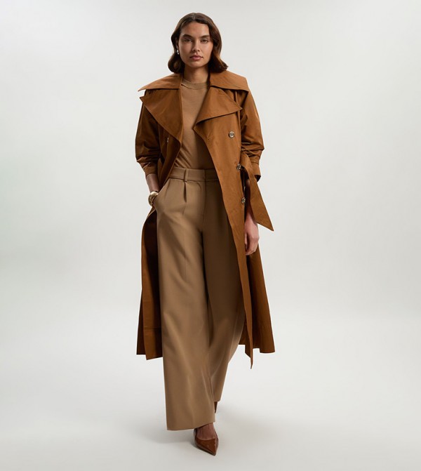 Cotton Sheen Belted Classic Trench Coat