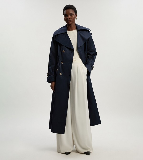 Cotton Sheen Belted Classic Trench Coat